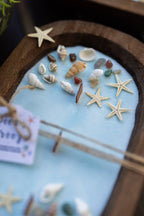 Dough Bowl Candle With With Sea Shells, Starfish and Soy Wax