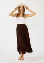 Flowy Smocked Ruffle Hem Skirt