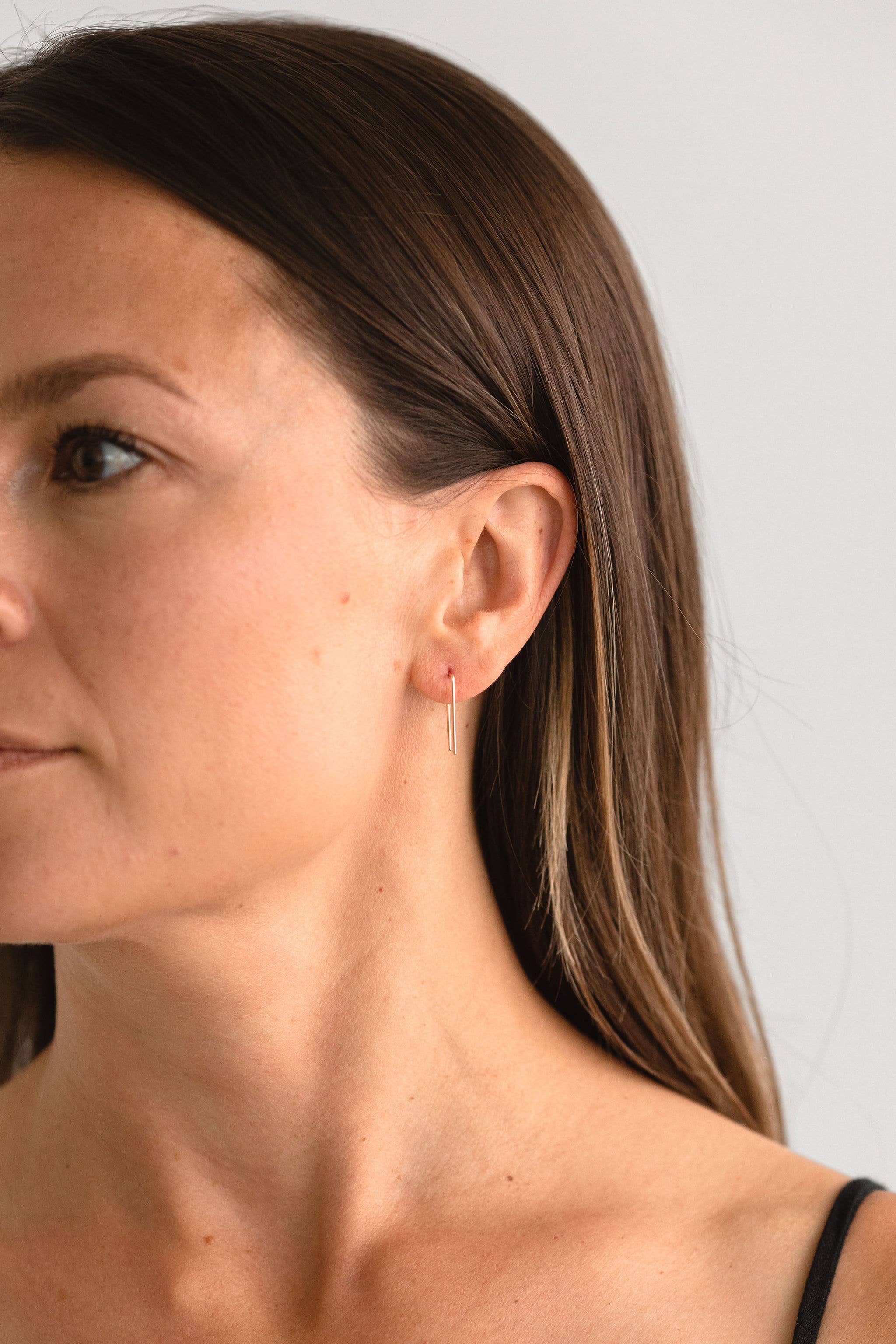 Tiny Staple Earrings | Gold Fill