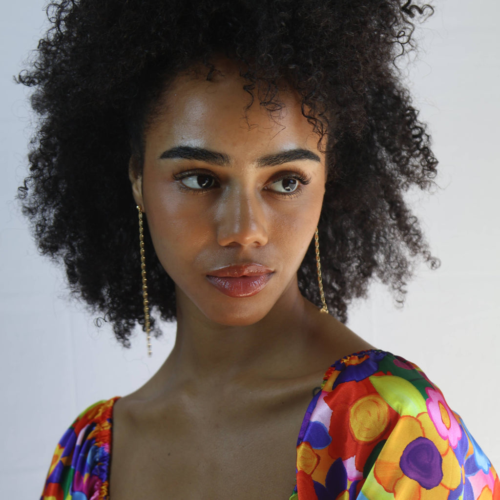 Detailed Chain Drop Earrings