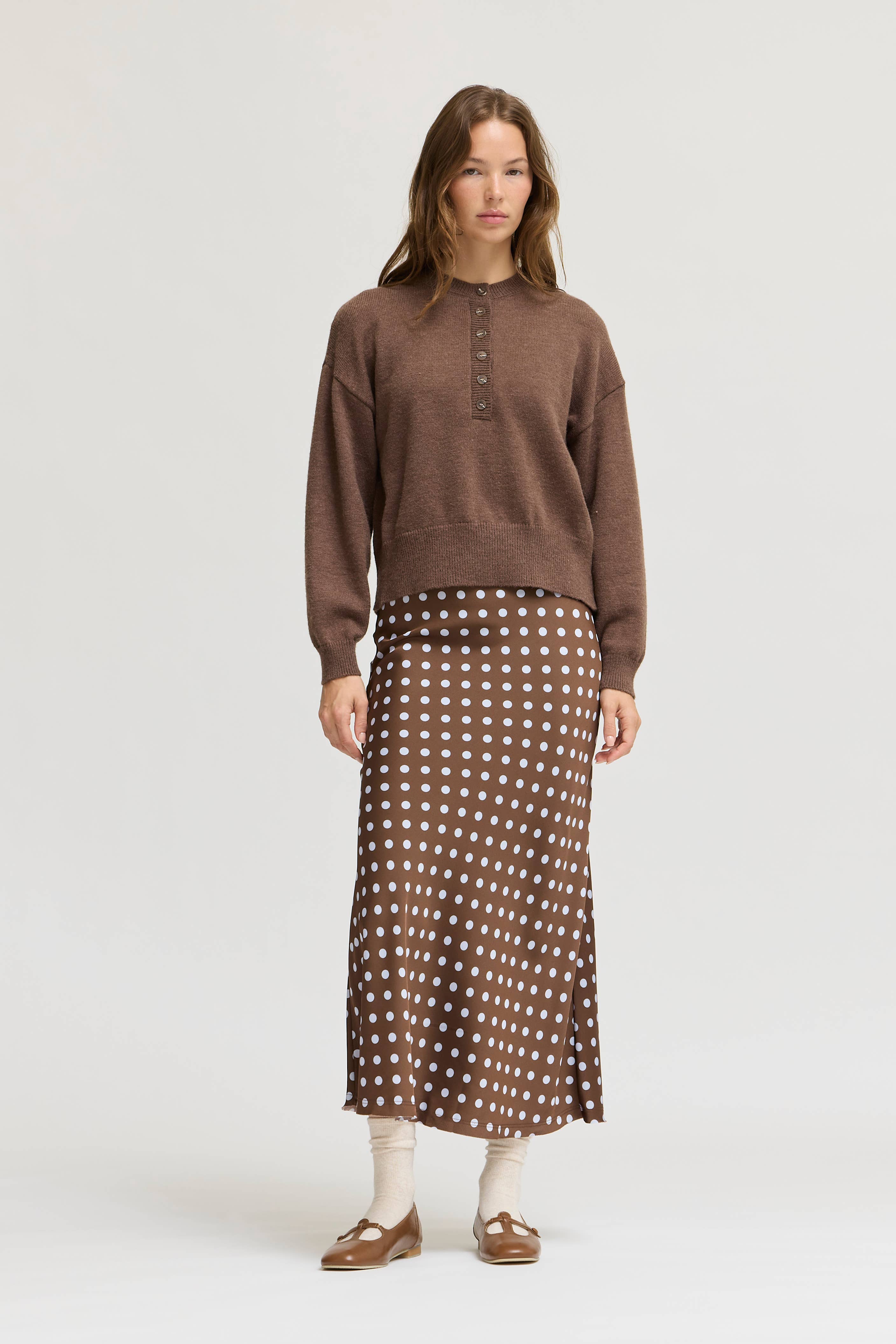 Half Button Up Sweater Top