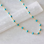 Faceted Stone Turquoise Choker Necklace