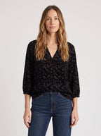 V-Neck Floral Burnout Top