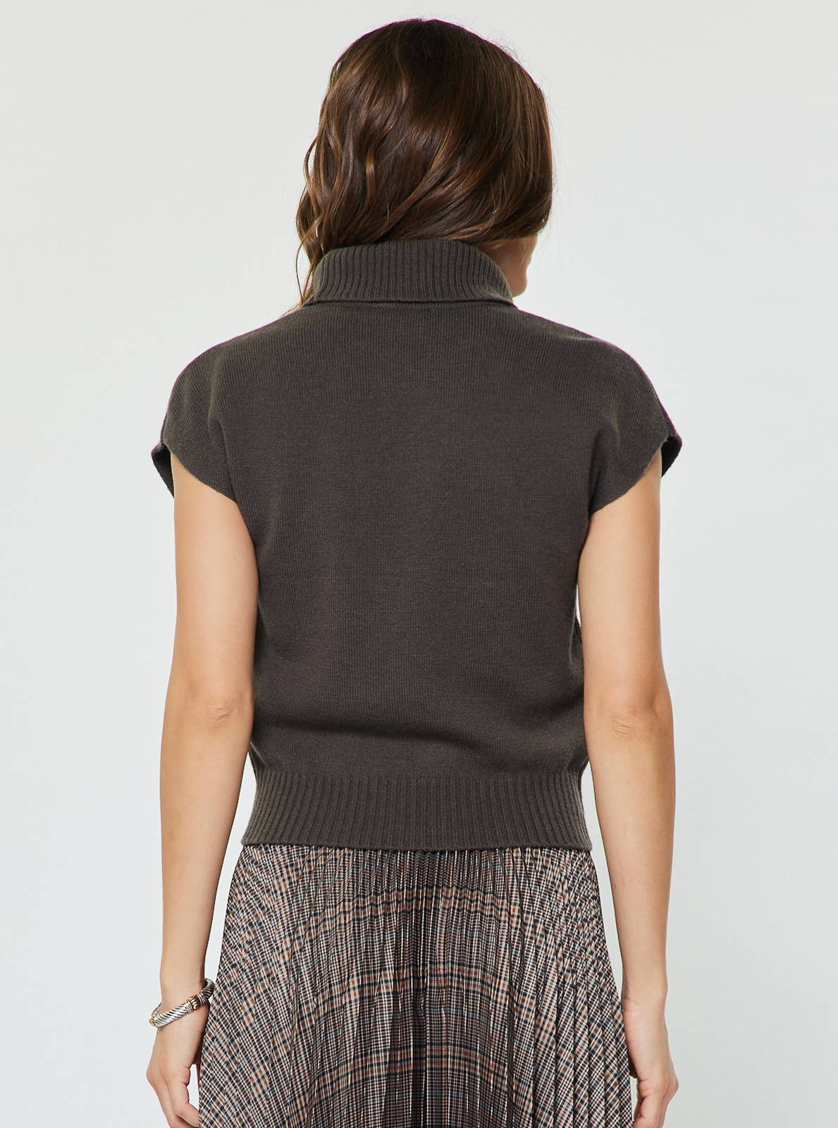 Turtleneck Short Sleeve Knit Sweater