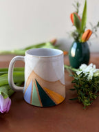 Triangles Geometric Mug Spring Palette Handmade Ceramic