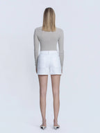 Super High Rise Optic White Mom Shorts