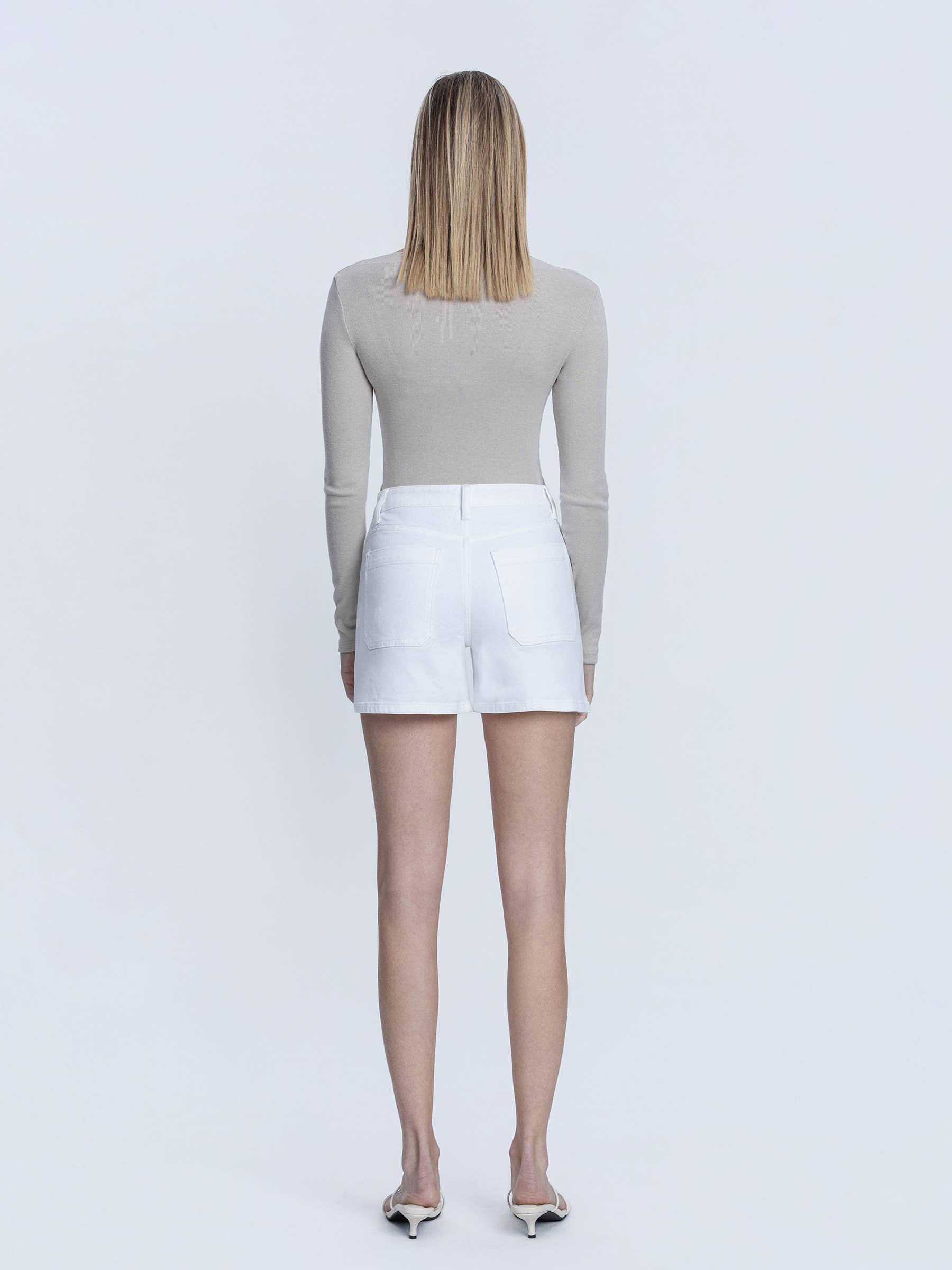 Super High Rise Optic White Mom Shorts