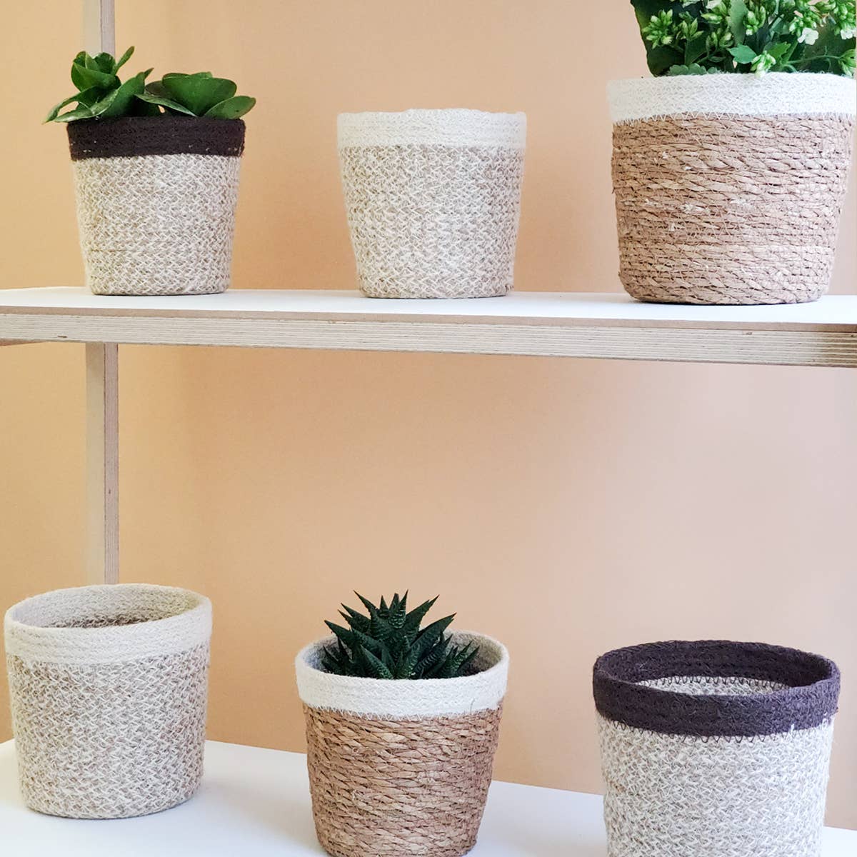 Handwoven Storage Basket • Agora Plant Basket - White
