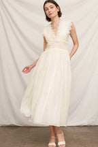 Lace Trimmed Midi Dress