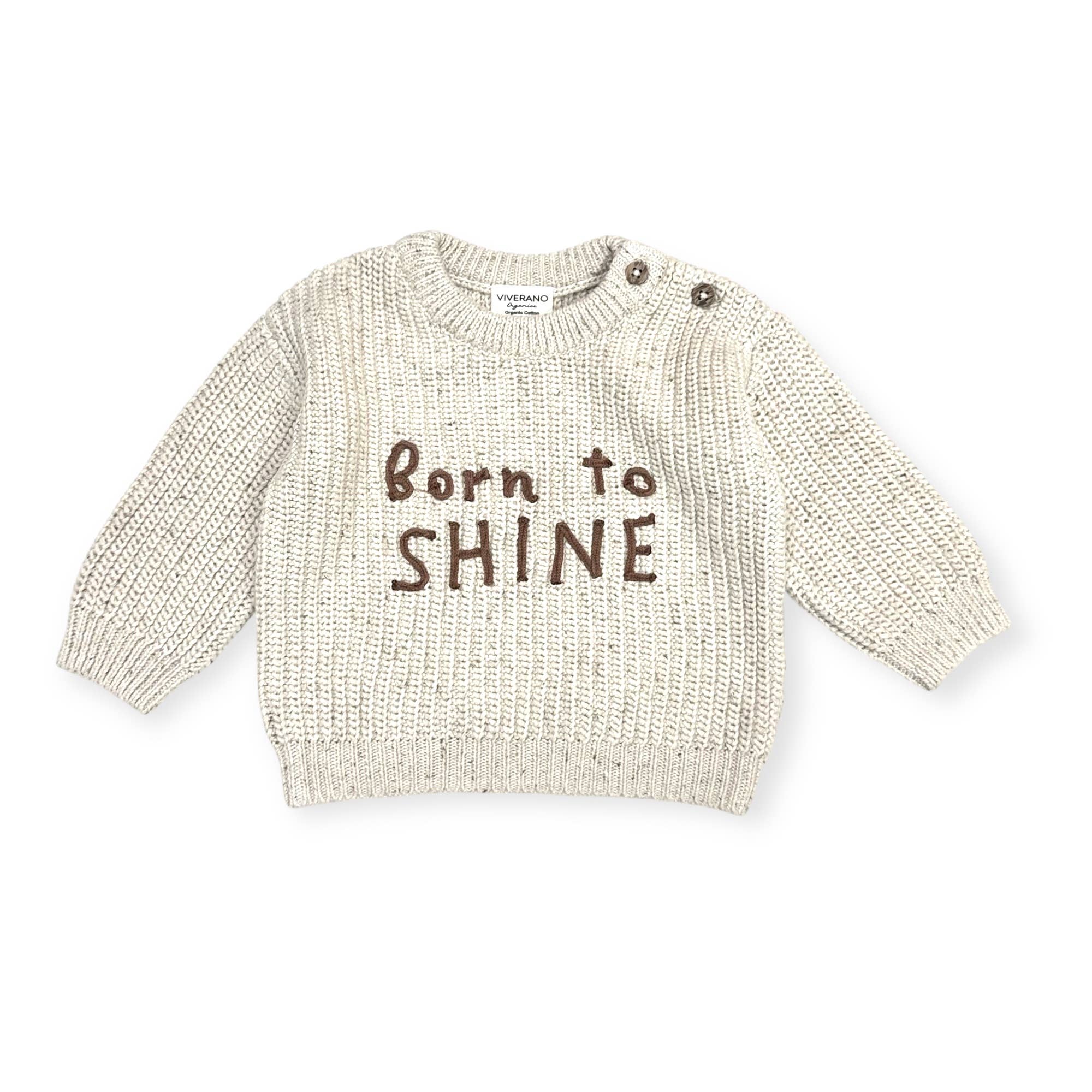 BORN TO SHINE Chunky Knit Slouchy Baby Pullover Sweater