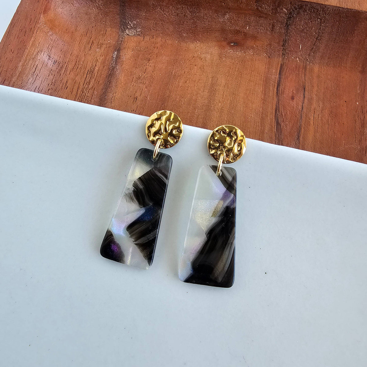 Mia Mini Earrings- Midnight Opal