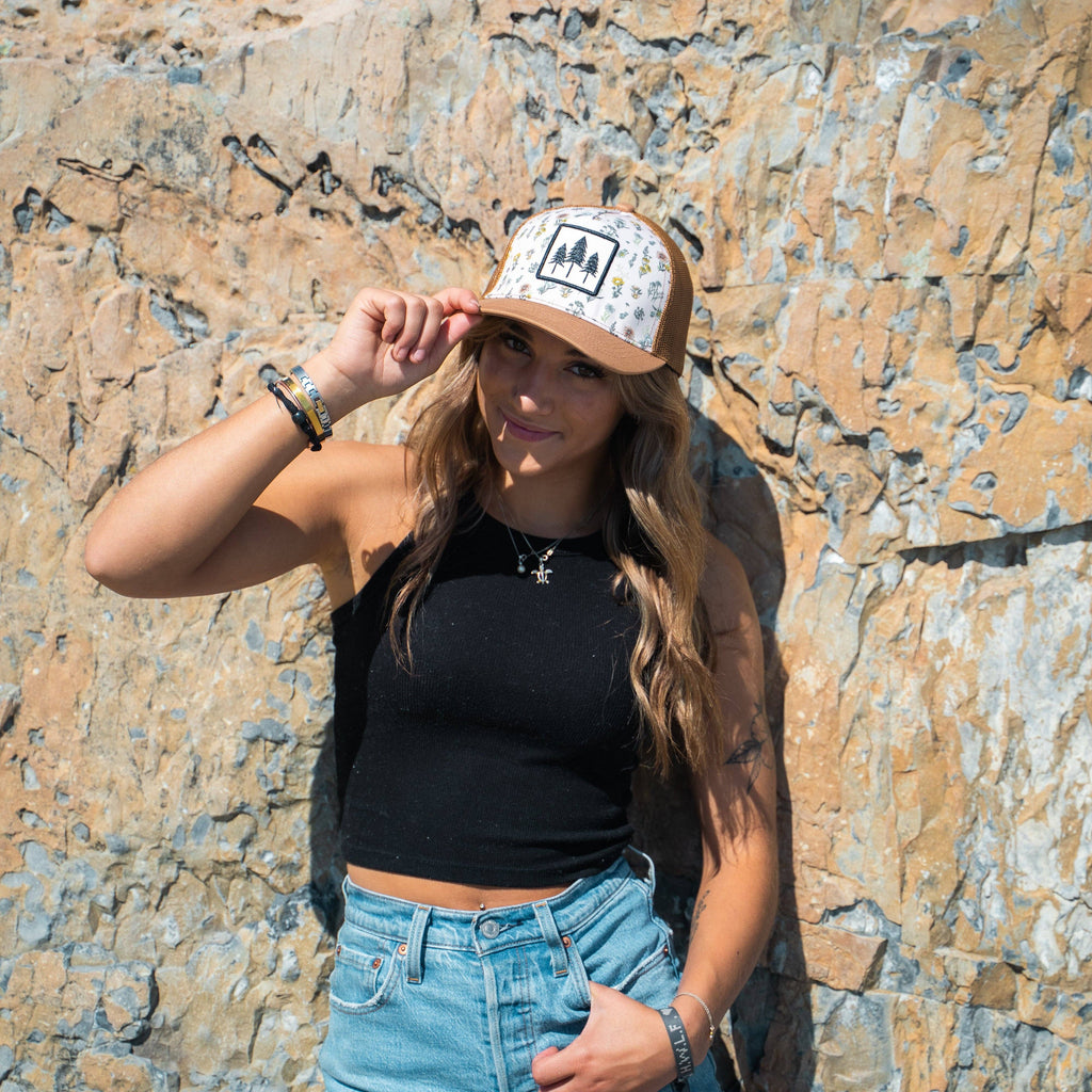 Three Tree Trucker Hat-  Floral