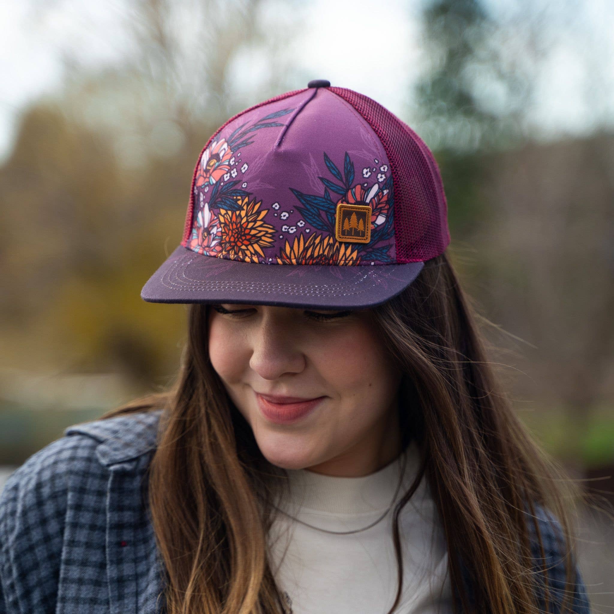 Fine Line Floral Trucker Hat