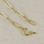 Paperclip Chain With Round Clicker Clasp Necklace