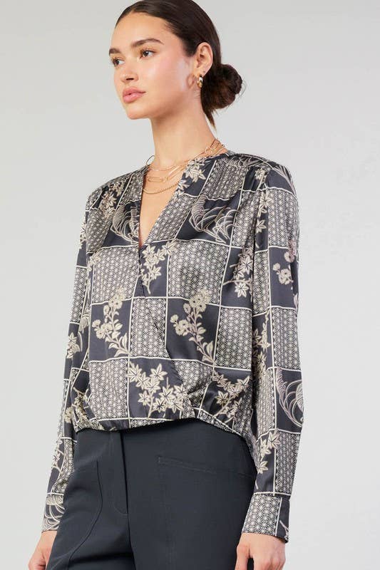 Floral Print Surplus Top