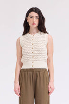 Texture Knitted Button Up Top
