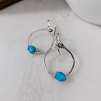 Kingman Turquoise Mini Organic Hoop Earrings