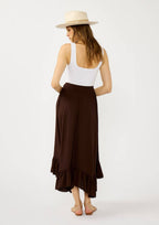 Flowy Smocked Ruffle Hem Skirt