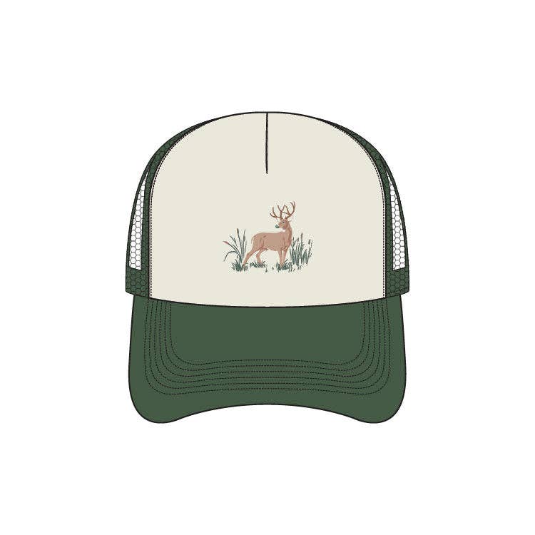 Buck Embroidered Trucker - Green