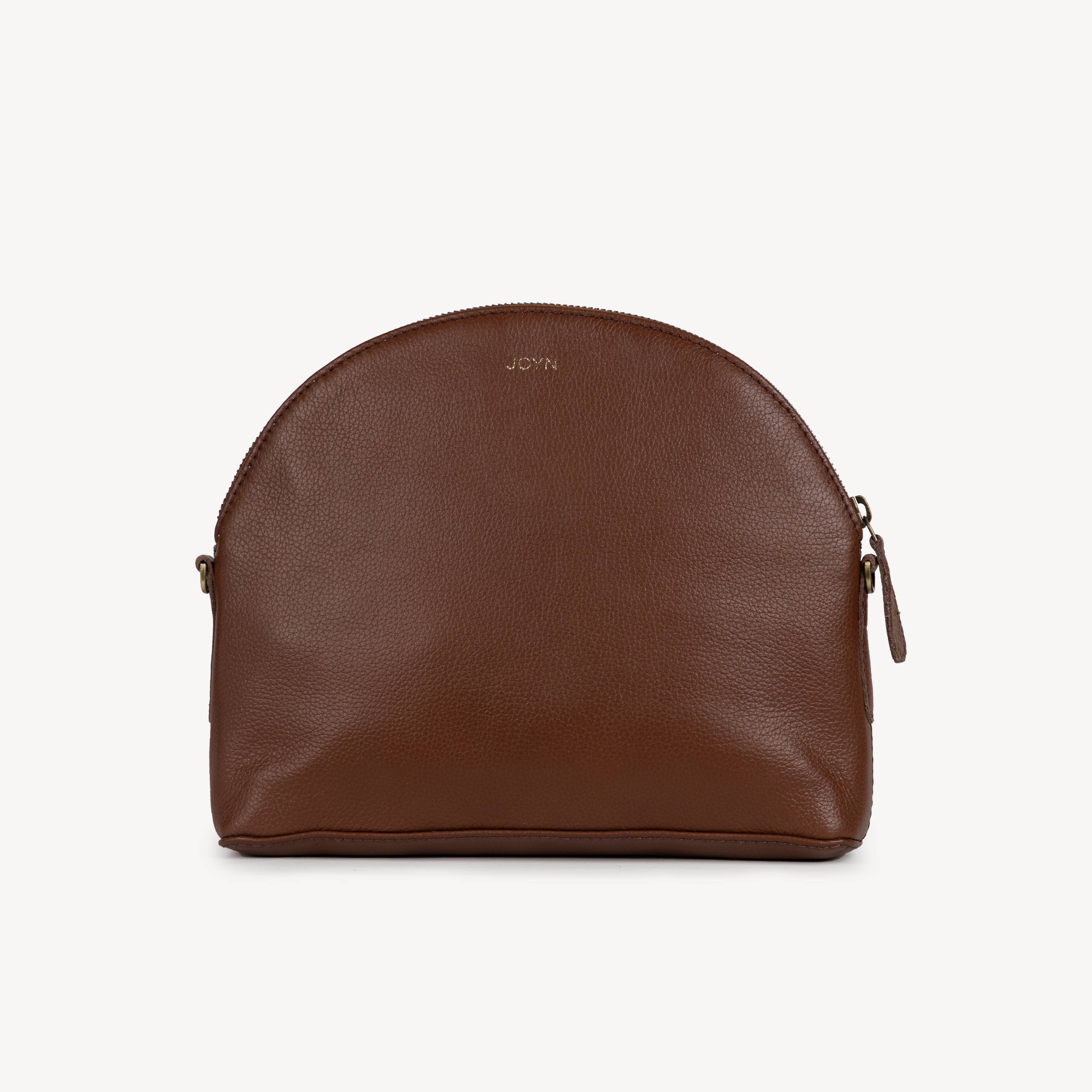 Pebbled Leather Halfmoon Crossbody - Vintage