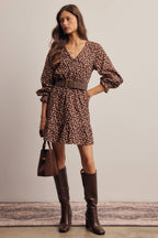 Floral Printed Corduroy Mini Dress