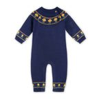 Floral Fair Isle Knit Baby Jumpsuit (Organic Cotton)