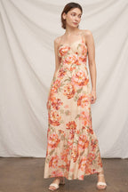 Sleeveless Floral Print Maxi Dress