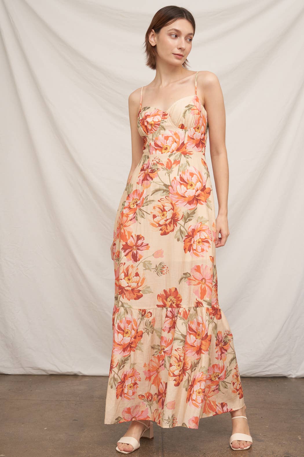 Sleeveless Floral Print Maxi Dress