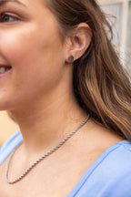 Silver Luxe Flower Stud Earrings