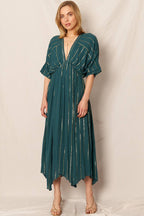 Striped Sequin Midi Dress