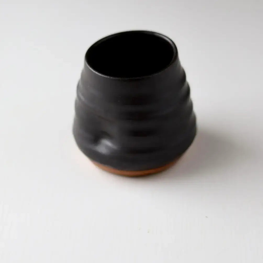 Anytime Cup Black handmade pottery wine + Cocktail tumbler 