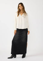 Split Neck Satin Blouse