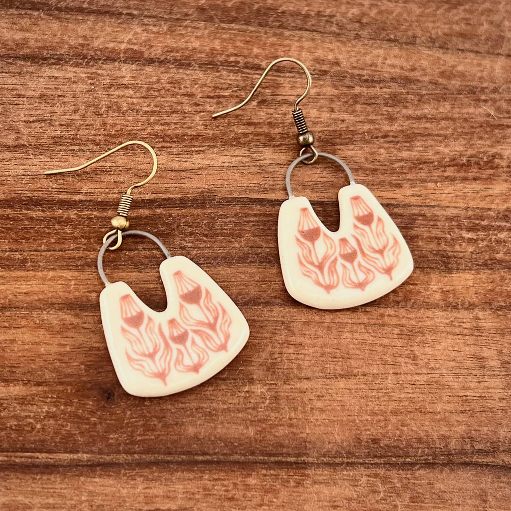 Rose Short Leafy Earrings
