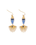 Beaded Handwoven Cotton Candy Dangle Earrings (Pink)