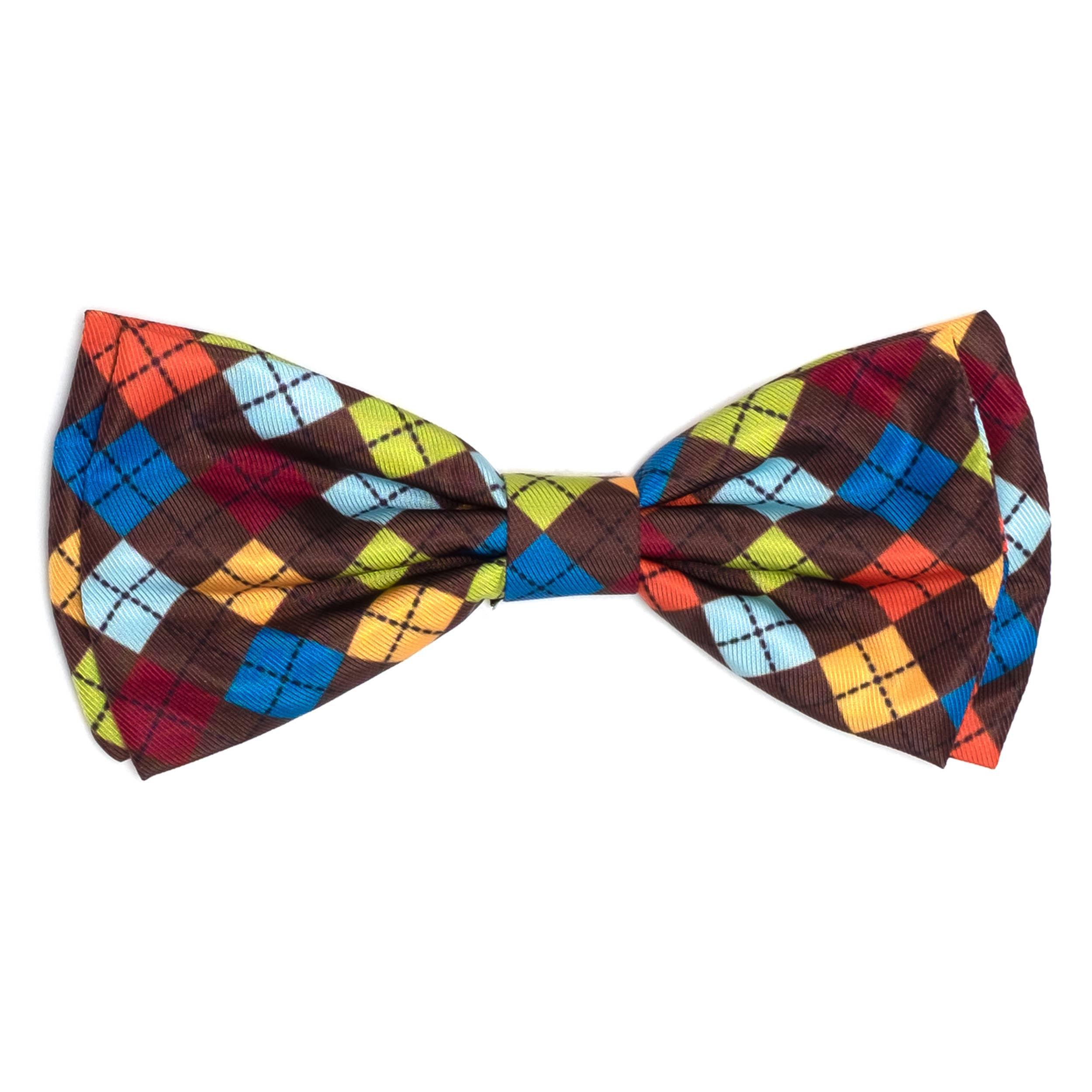 Autumn Argyle Pet Bow Tie