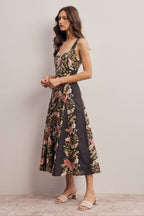 Floral Panel Midi Dress