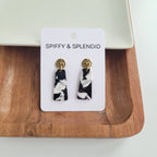 Mia Mini Earrings - Black & White // Jewelry, Earrings, Fall