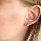 Tulip Stud Earrings With Cubic Zirconia Stones