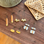 White Two Piece Earrings