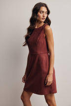 Stretch Suede Sleeveless Mini Dress