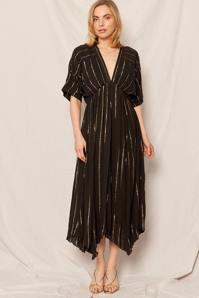Striped Sequin Midi Dress