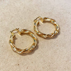 30mm Double Twisted Tube Hoop Earrings