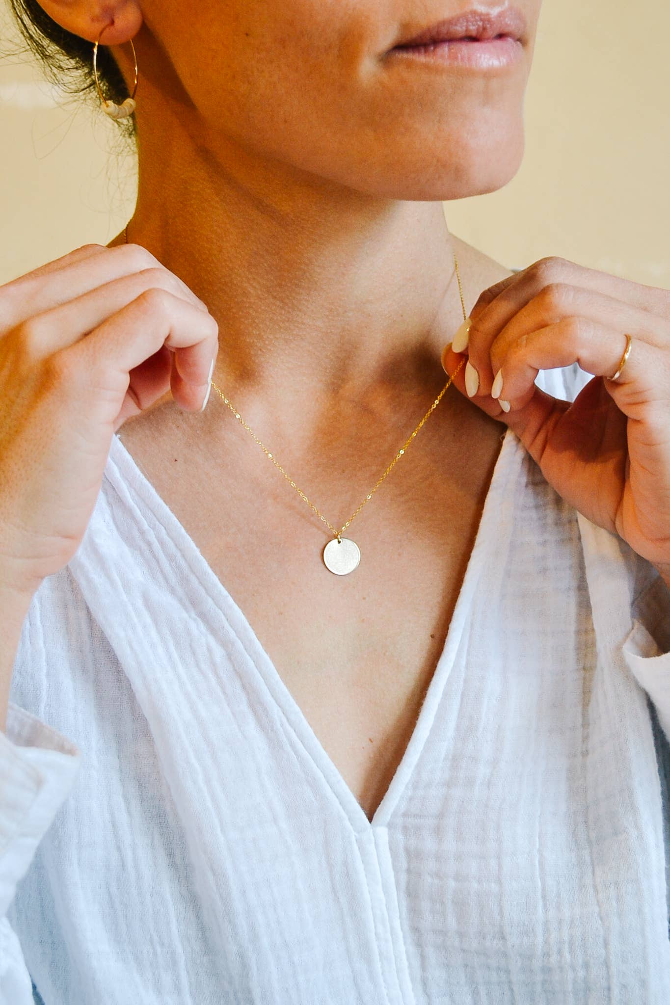 Gold Fill Disc Necklace