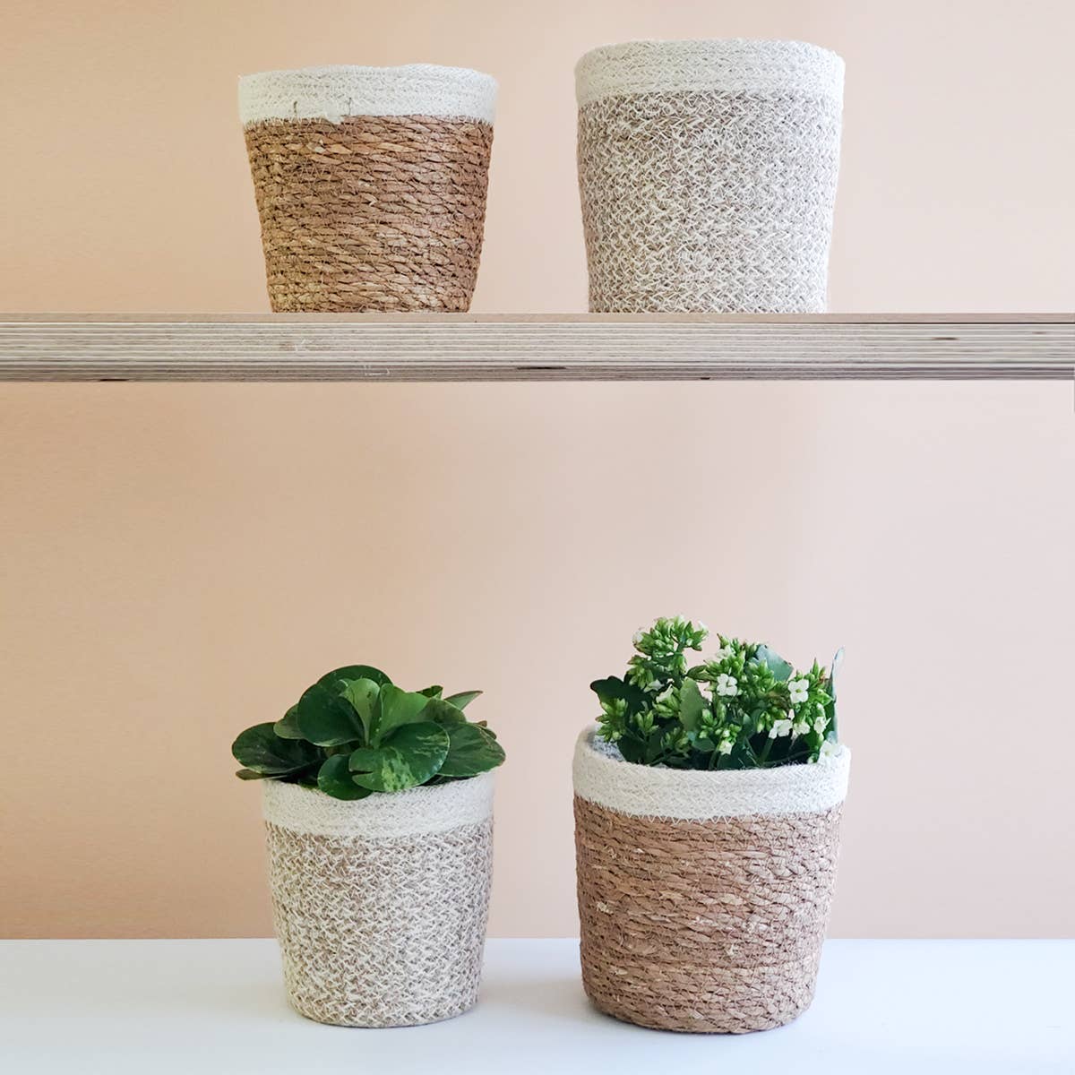 Handwoven Storage Basket • Agora Plant Basket - White