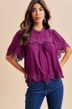 LACE TRIM TOP