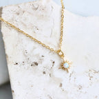 Mini Stone North Star Necklace: Opal - Gold