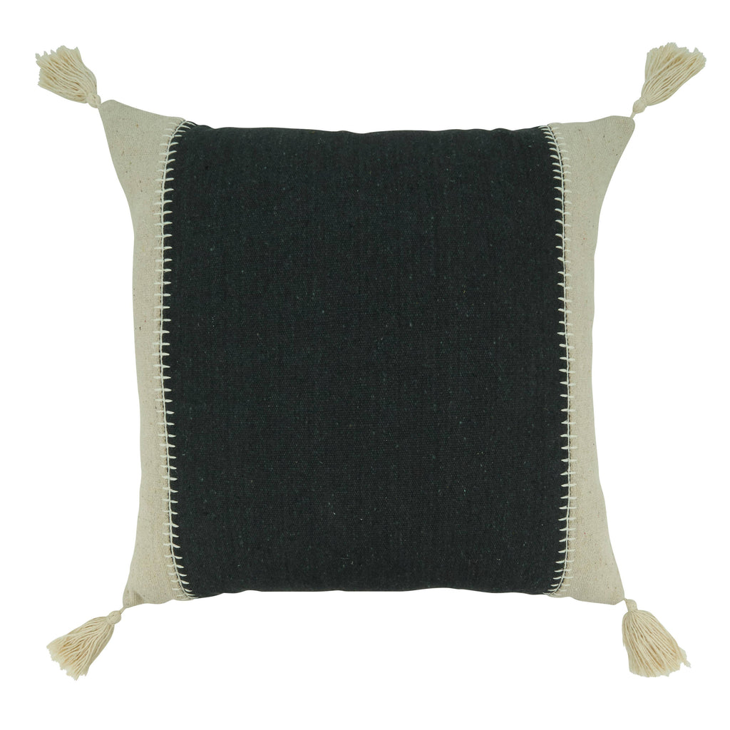 Whipstitch Banded Throw Pillow
