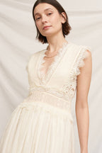 Lace Trimmed Midi Dress