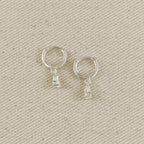 Silver Filled CZ Drop Hoop Earrings