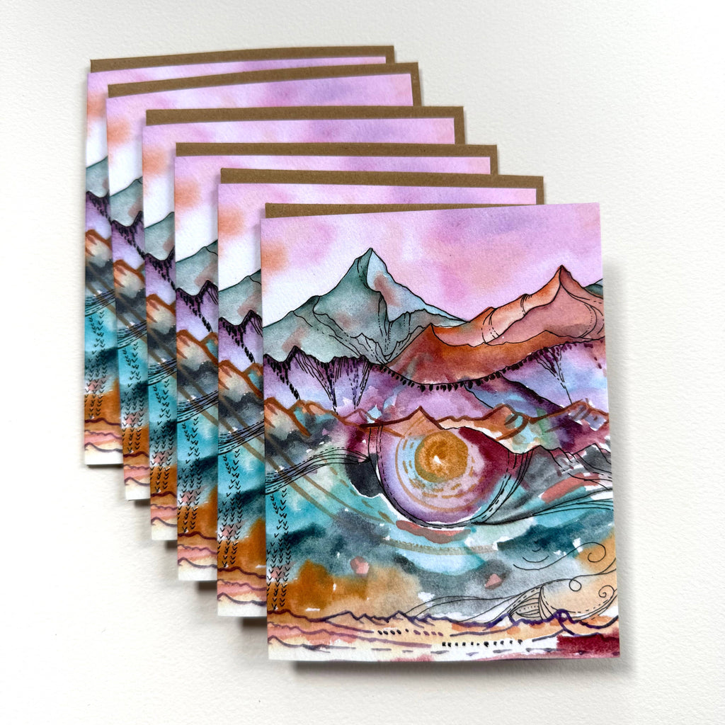 Mountain Art Notecards: Mystic River